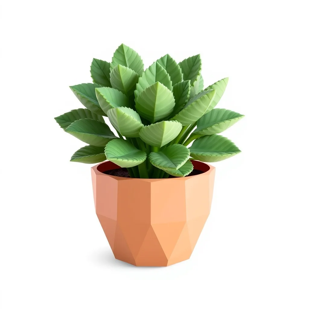 Potted succulent with detailed leaves